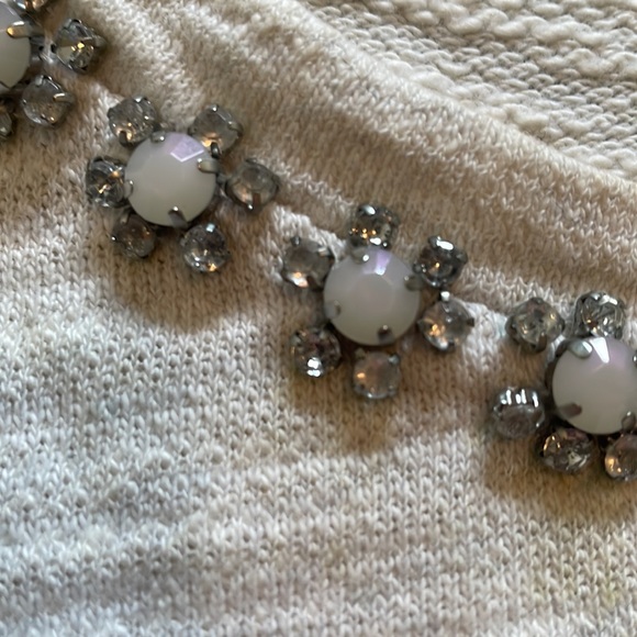 J Crew jewelled embellished cotton sweater pullover jumper - Picture 4 of 6